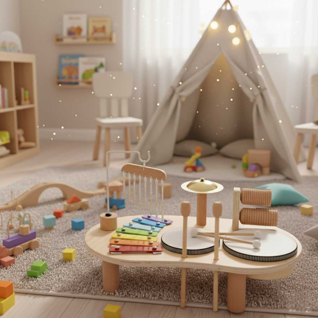 SonajeroWood – Set de instrumentos musicales de madera para bebés