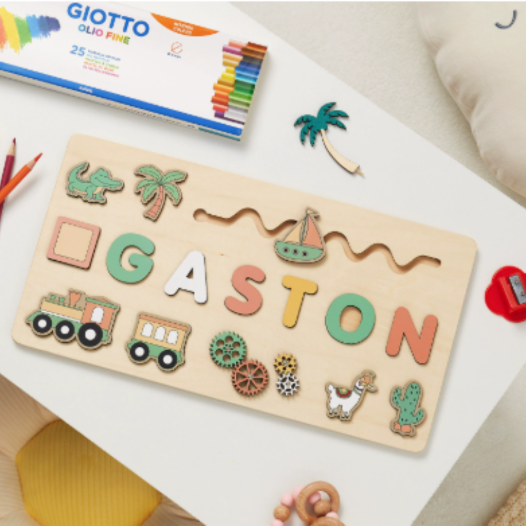 NomadWood – Puzle de madera personalizado con el nombre de tu hijo