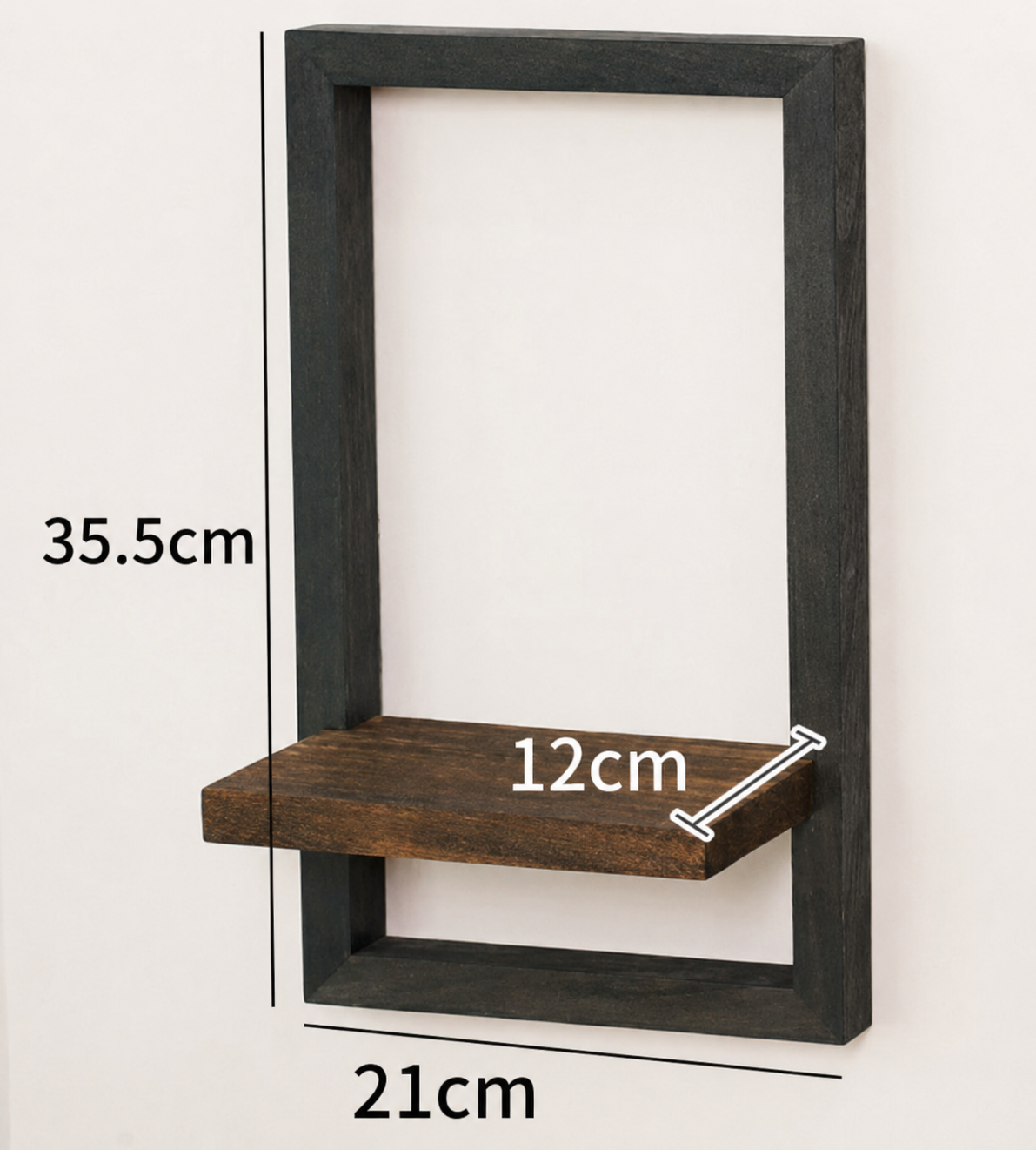Estante de Pared de Madera de Acacia con Estructura Metálica Industrial