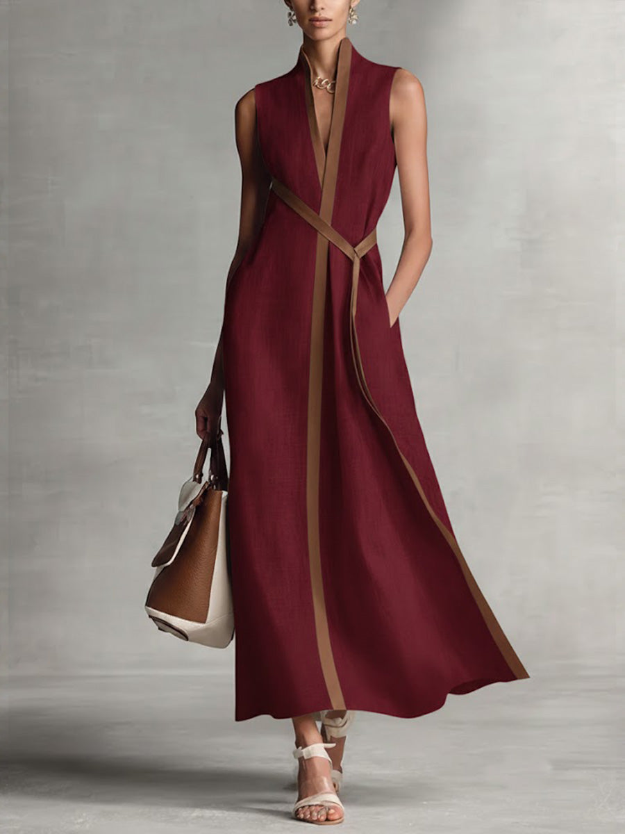Vestido Largo de Lino sin Mangas para Mujer | Fluido y Elegante