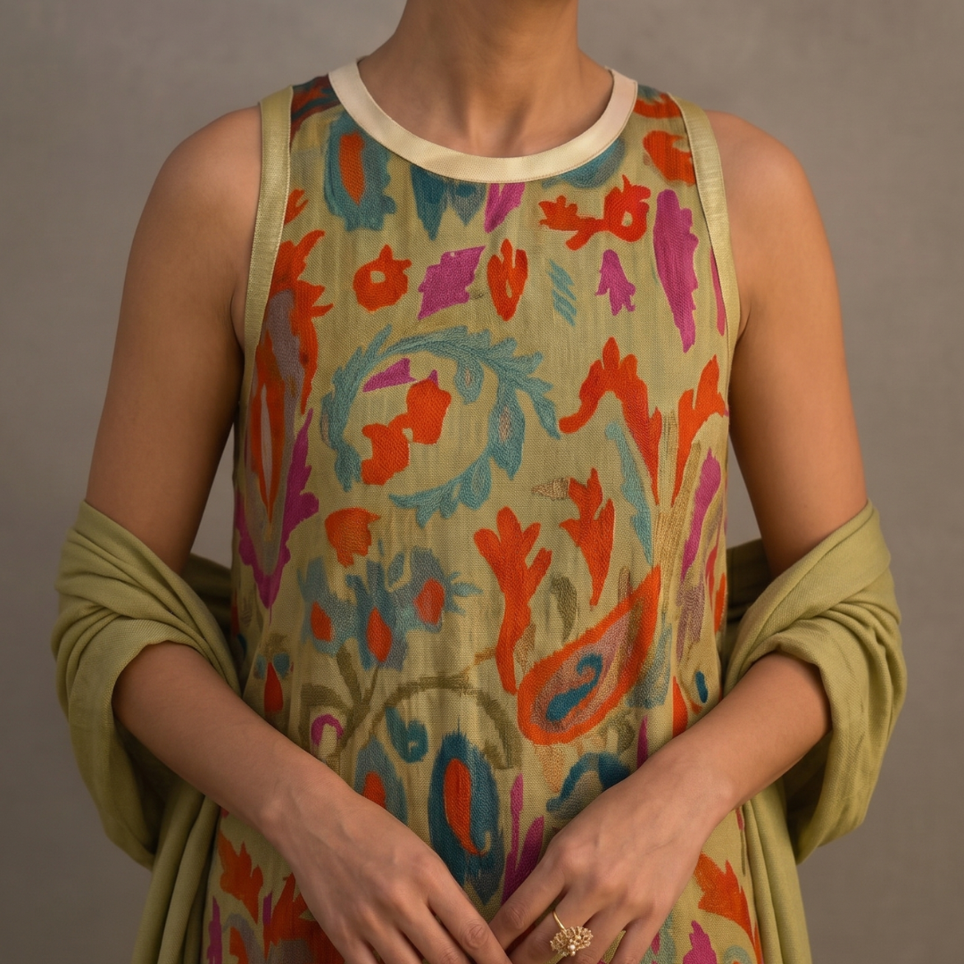 Conjunto de Vestido Largo y Chaleco a Juego para Mujer