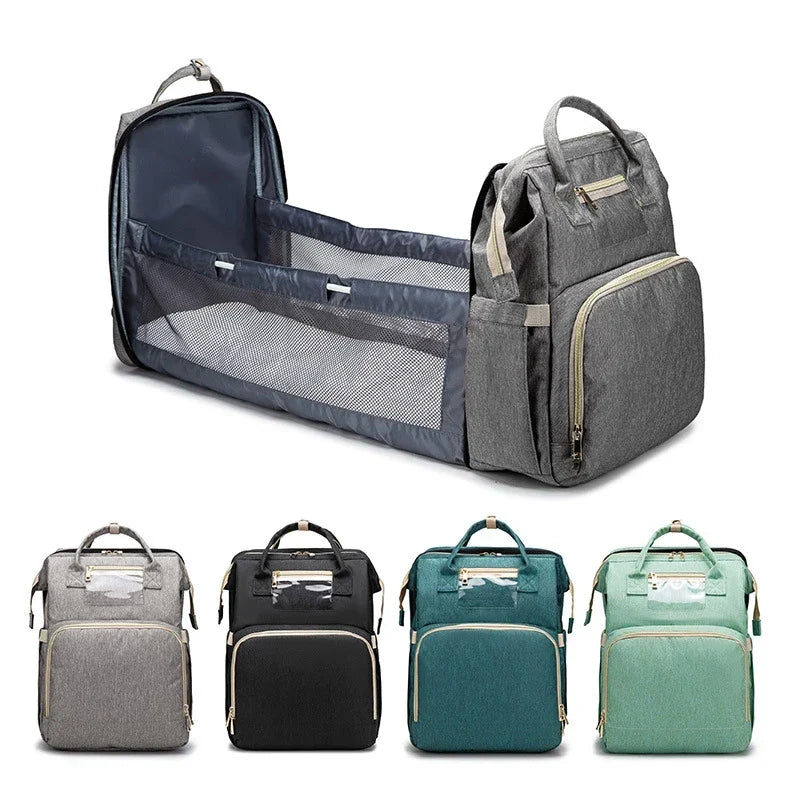 Sac à dos à langer avec poches, poignées et bretelles réglables