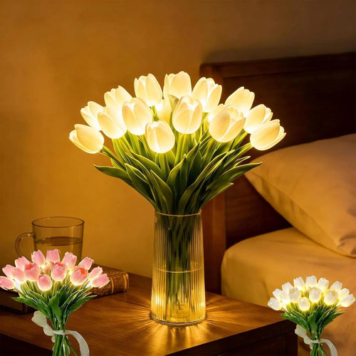 FloraTulipán Luz LED — Decoración floral con luz cálida
