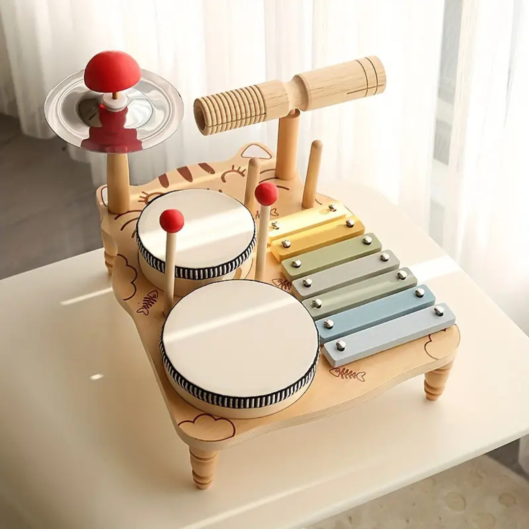 TamborWood – Batería de madera musical y educativa para niños pequeños