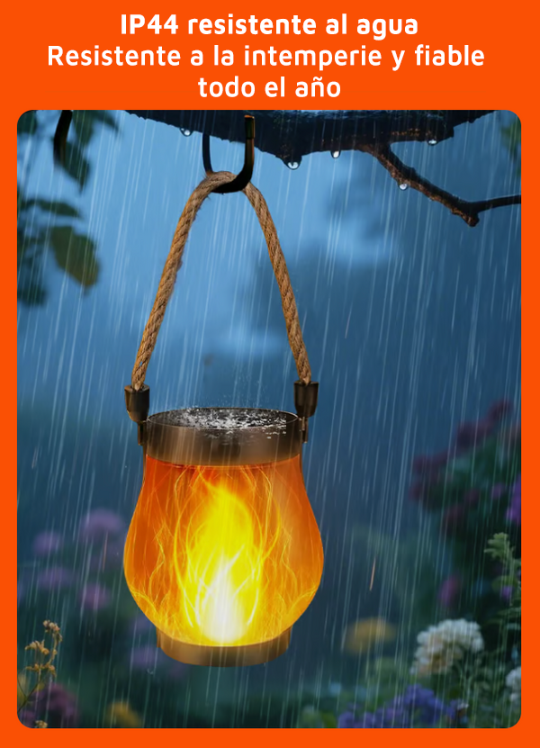 LlamaViva Farol Solar con Llama Danzante para Jardín y Terraza