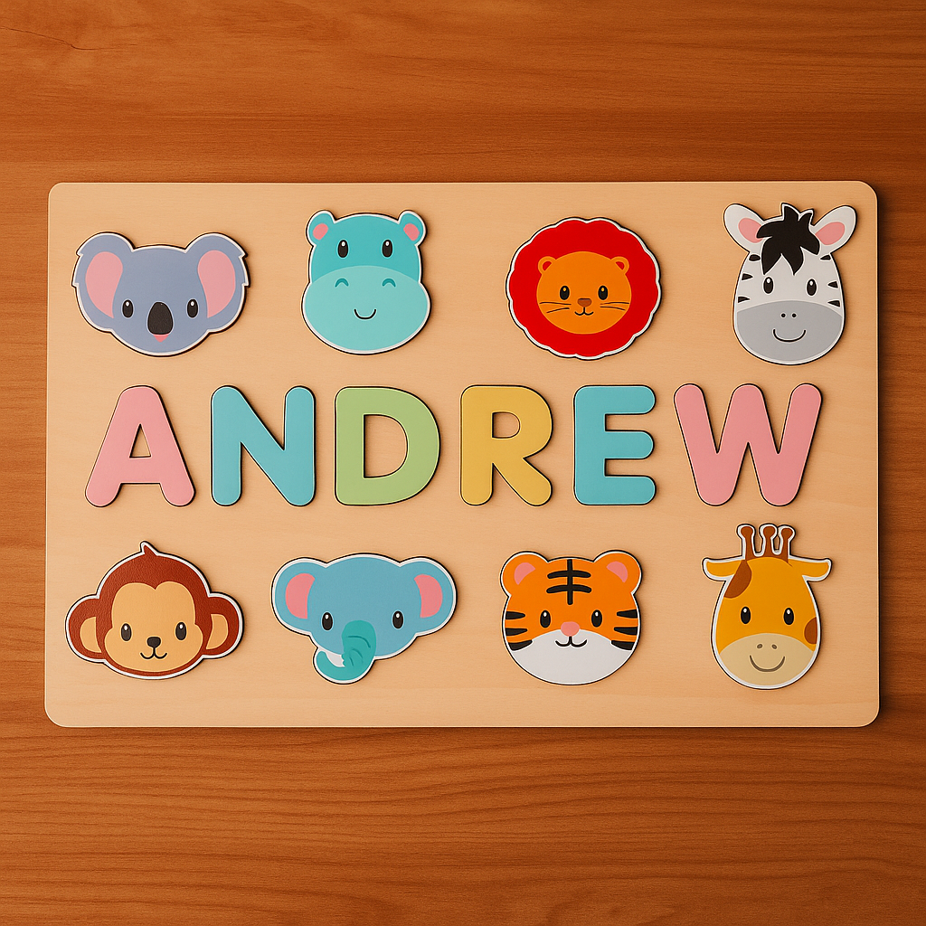 NomadWood – Puzle de madera personalizado con el nombre de tu hijo