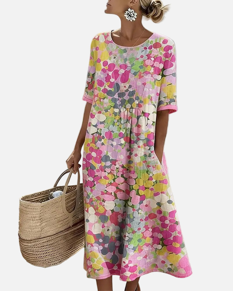 Vestido Midi Floral para Mujer | Suelto y Ligero