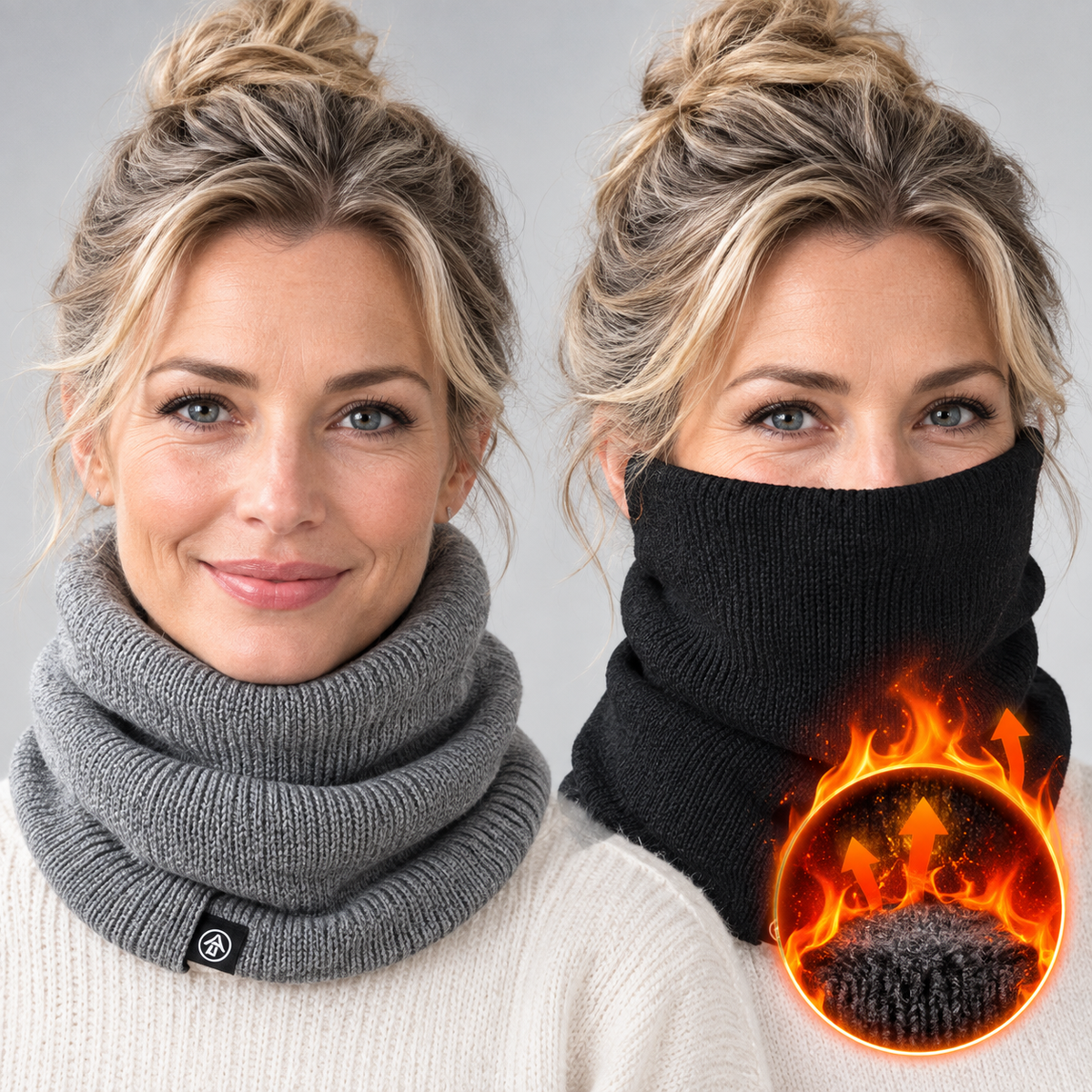 Multifunktions-Schlauchschal mit Fleece-Futter
