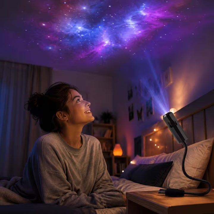 LED-sterrenprojector met 10 projectie-inzetstukken