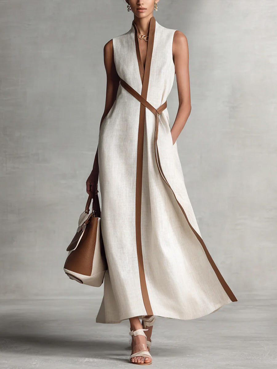 Vestido Largo de Lino sin Mangas para Mujer | Fluido y Elegante
