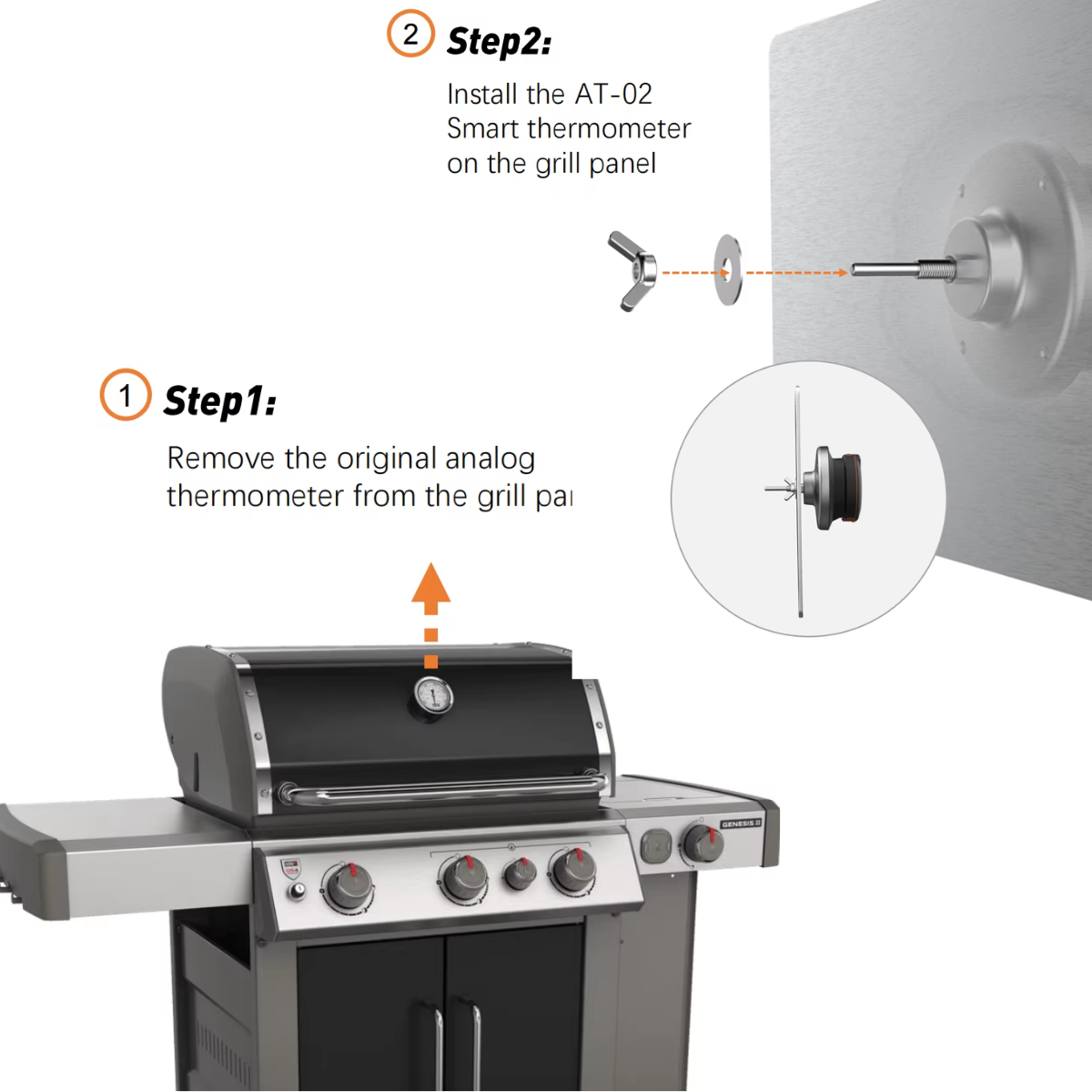 Termómetro de temperatura Ai BBQ + App móvil gratuita