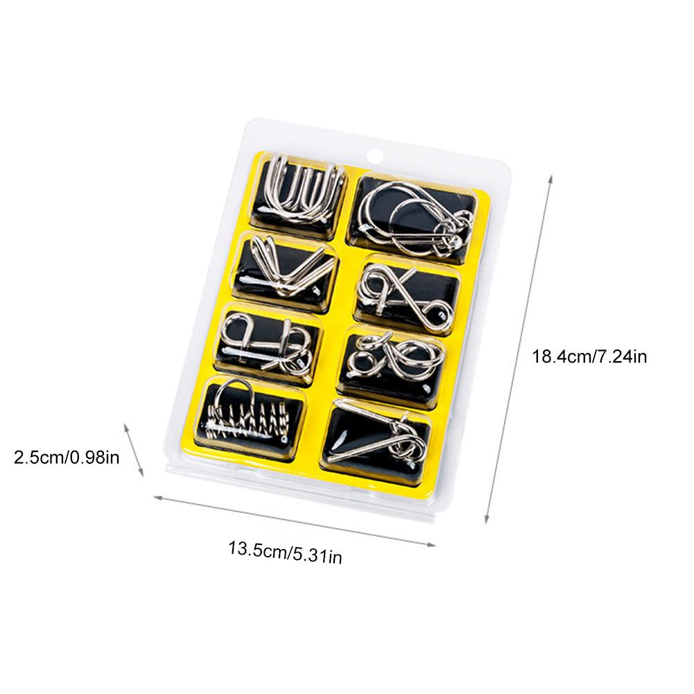 RingChallenge – Set de anillos metálicos rompecabezas para adultos