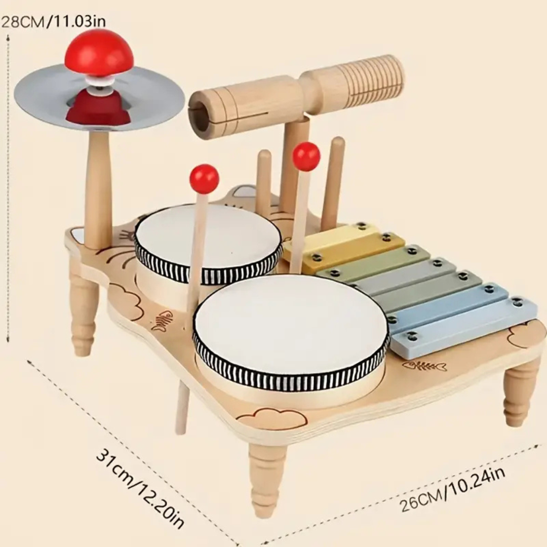 TamborWood – Batería de madera musical y educativa para niños pequeños