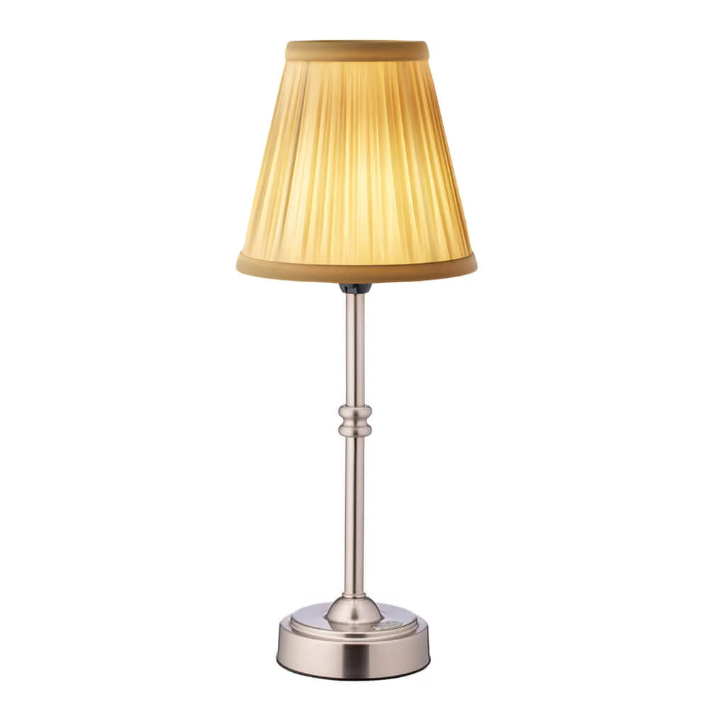 Lámpara de Mesa LED con Pantalla de Tela Inalámbrica