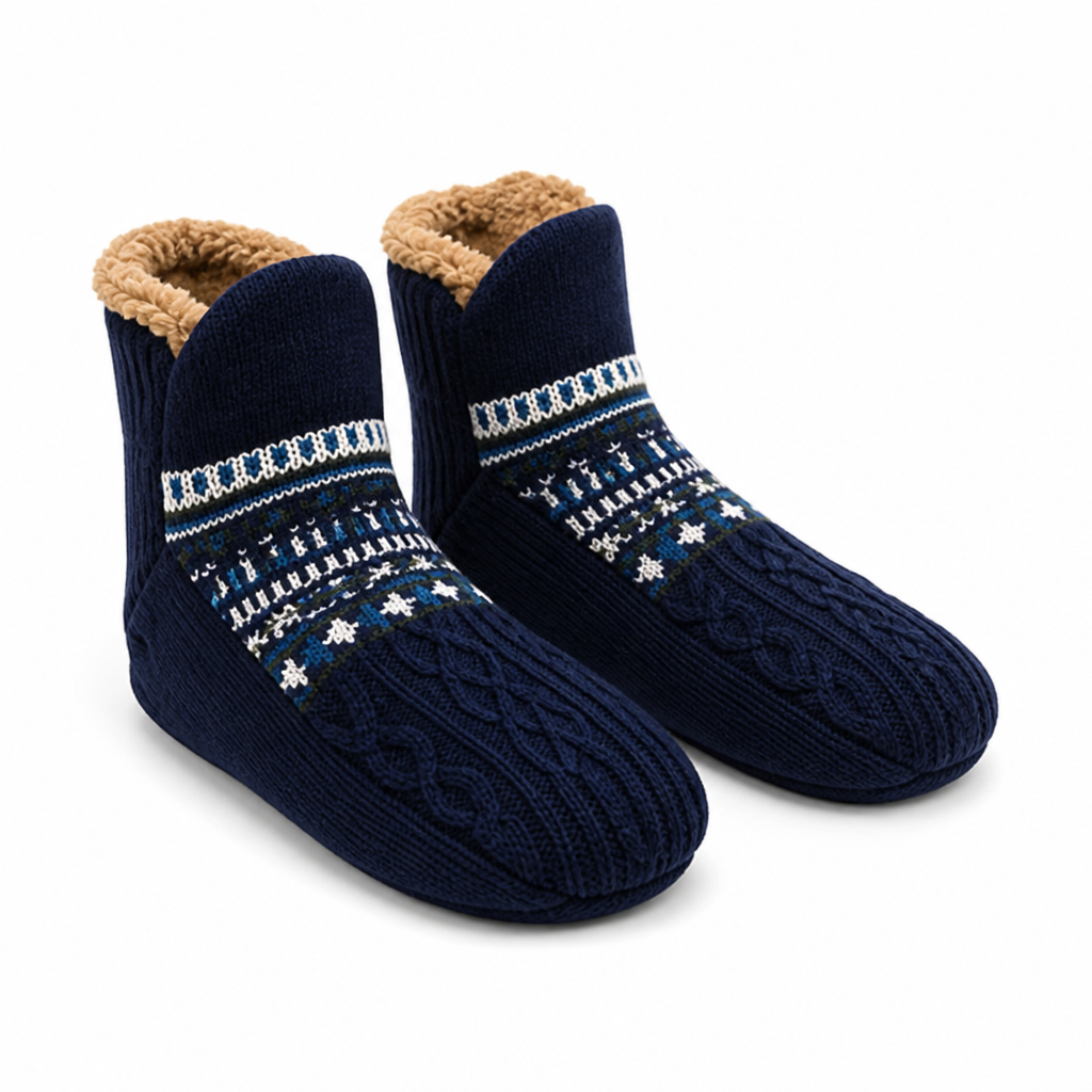 Chaussettes d’intérieur avec doublure sherpa et semelle antidérapante