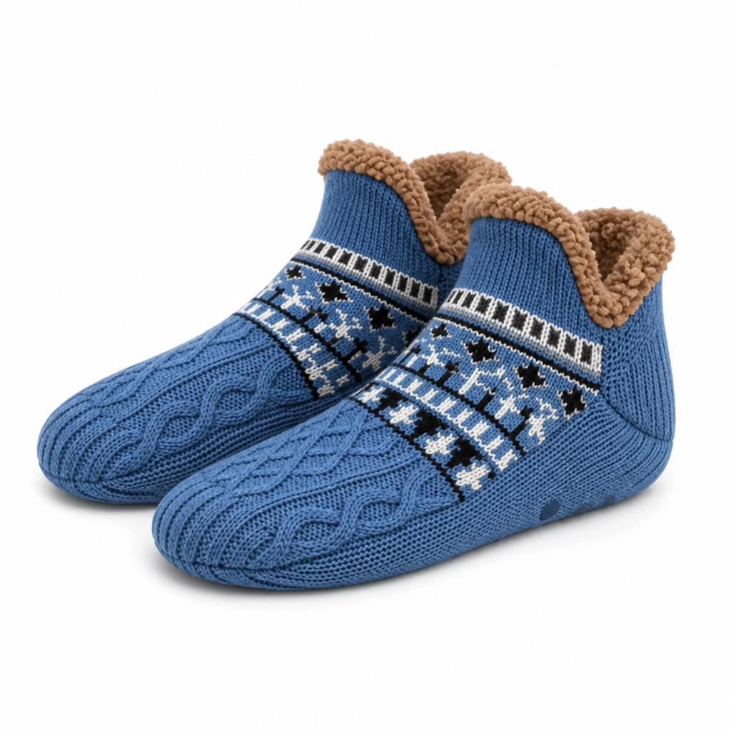 Chaussettes d’intérieur avec doublure sherpa et semelle antidérapante