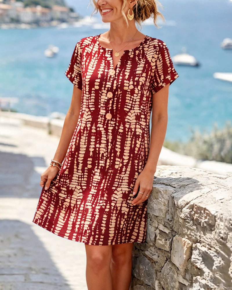 Vestido Estampado para Mujer | Botones Frontales