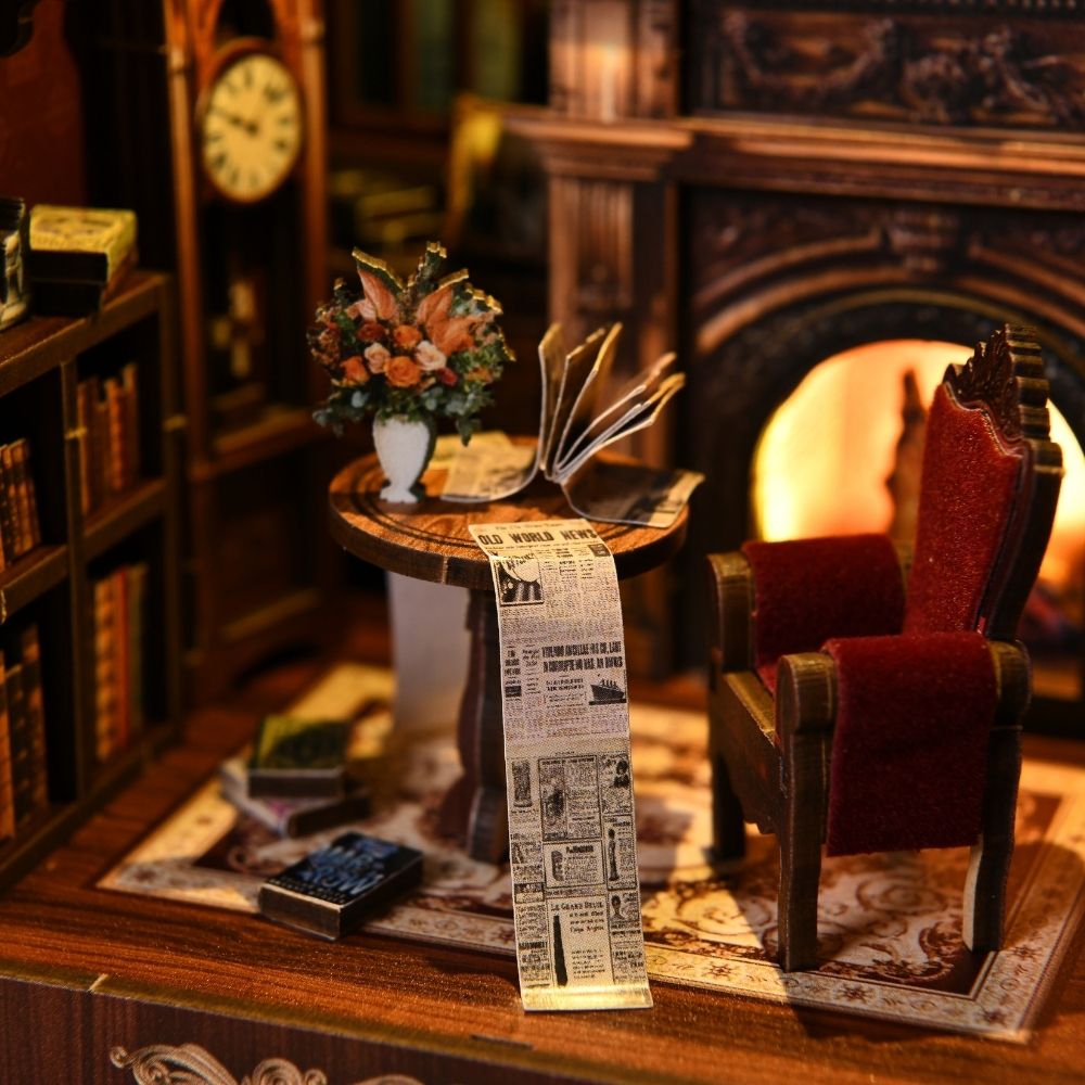 Maqueta Book Nook DIY Biblioteca al Anochecer de 194 piezas con luz LED