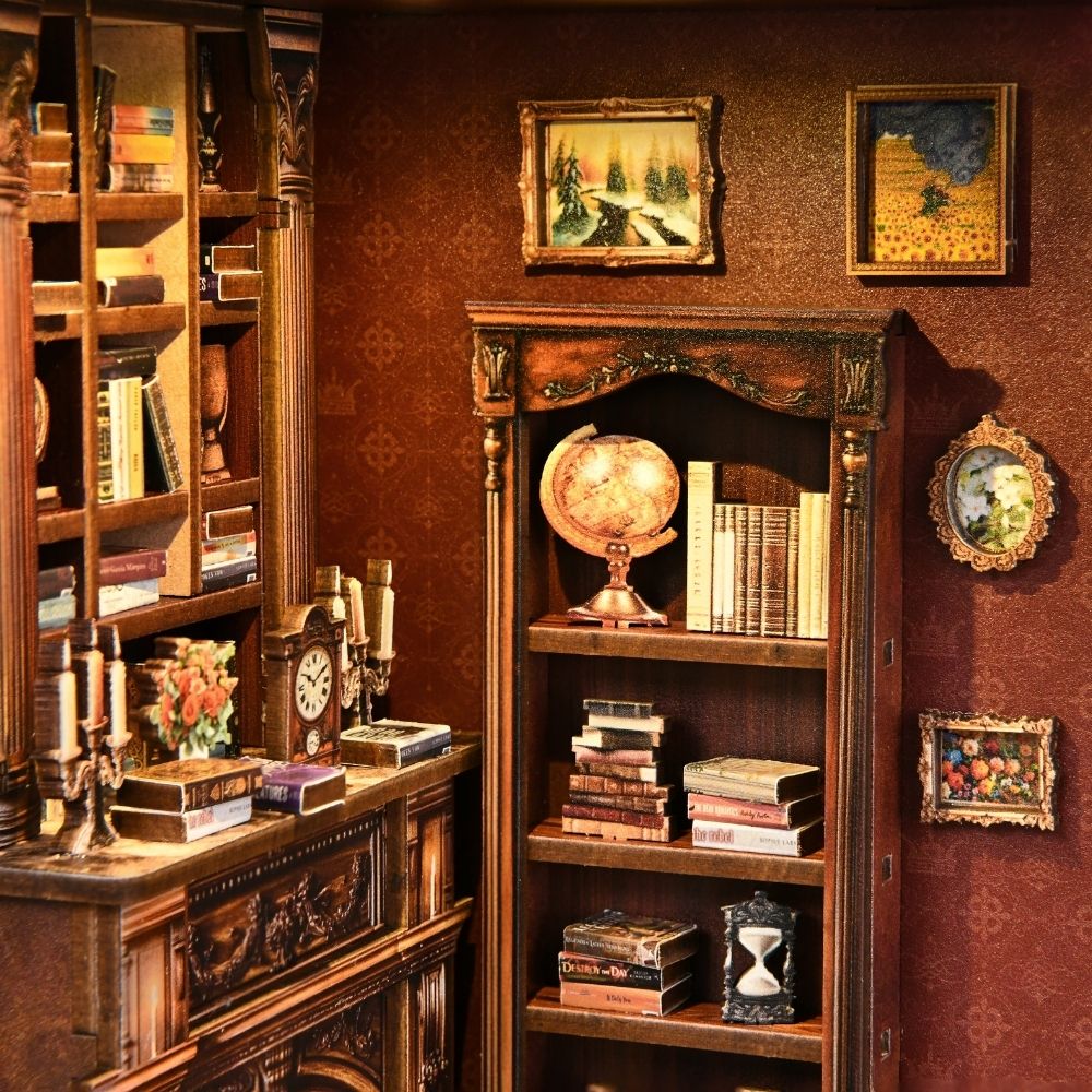 Maqueta Book Nook DIY Biblioteca al Anochecer de 194 piezas con luz LED