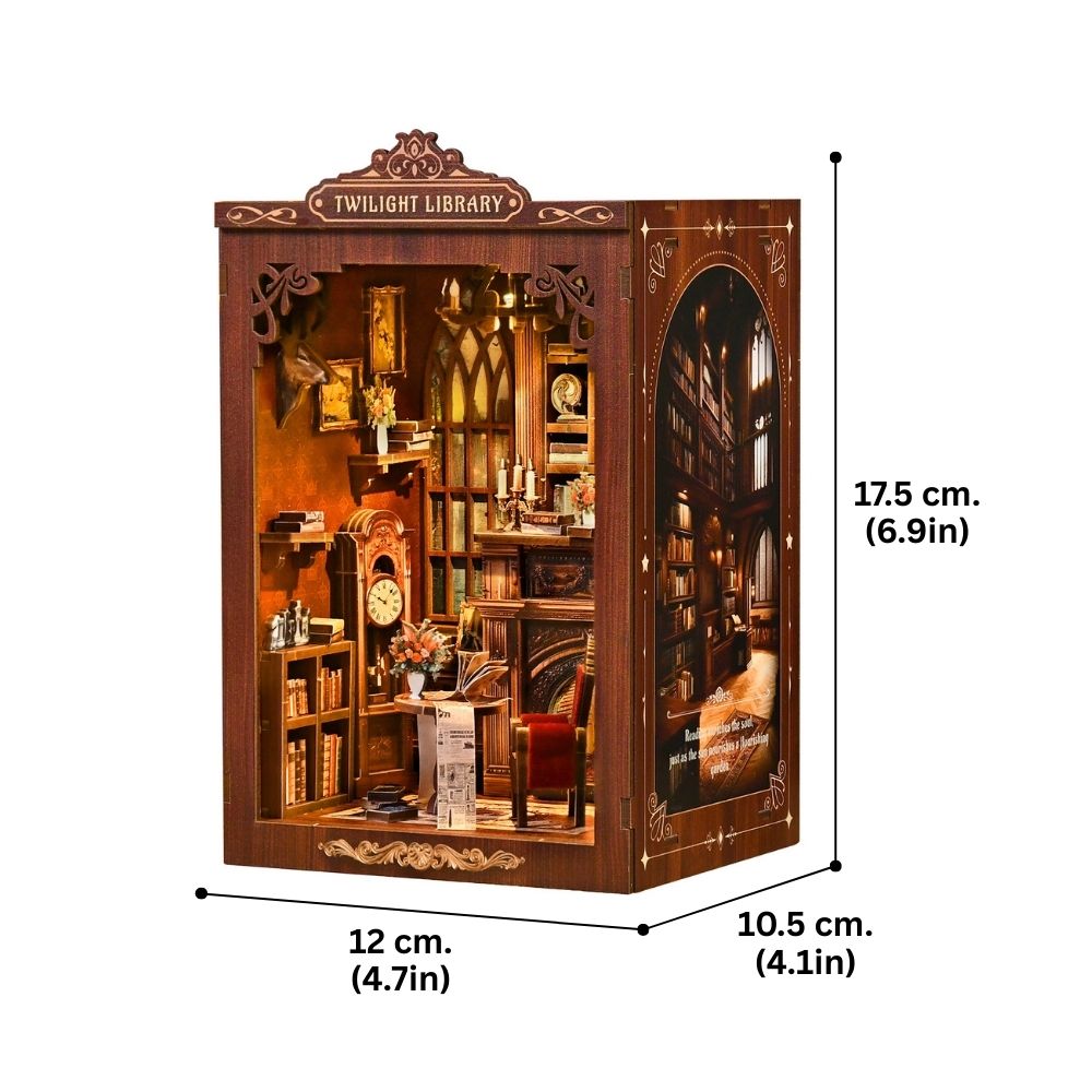 Maqueta Book Nook DIY Biblioteca al Anochecer de 194 piezas con luz LED