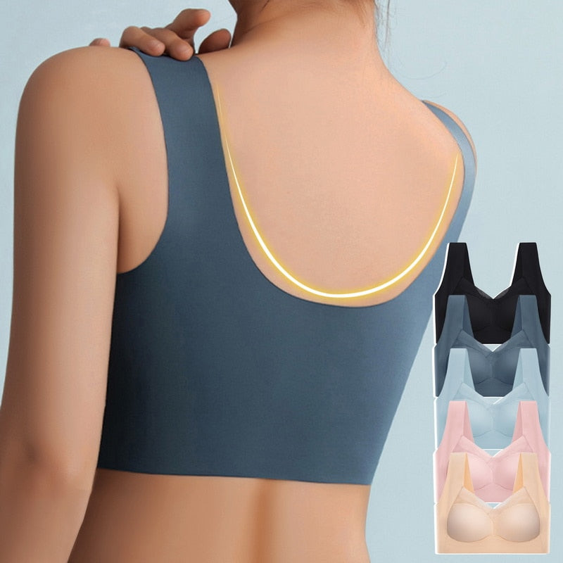 Soutien-gorge sans armatures sans coutures avec effet push-up pour femme