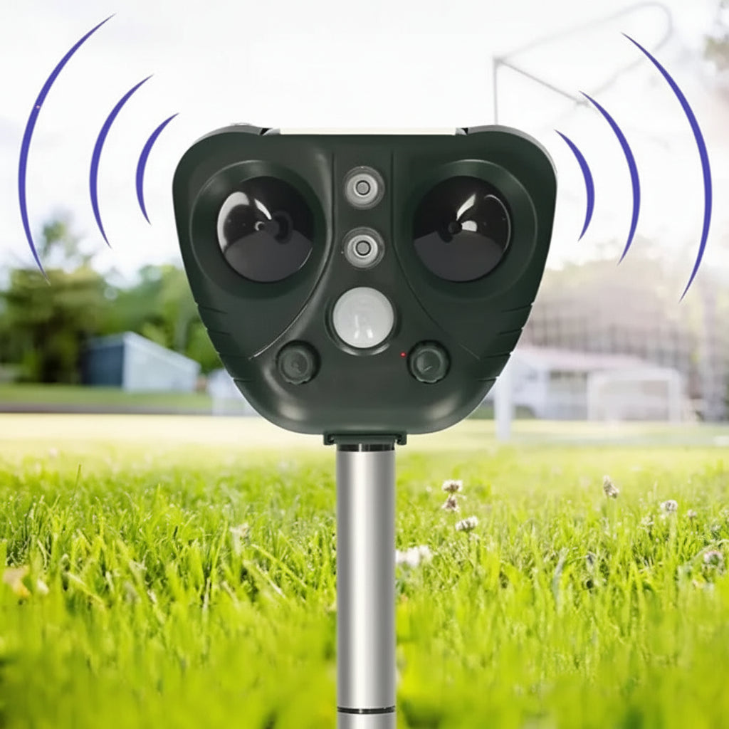 Ahuyentador solar ultrasónico de pájaros para jardín - vista principal