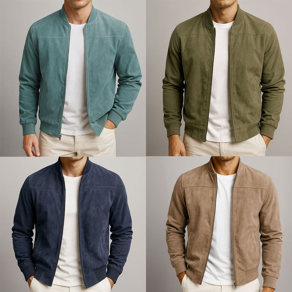 Cazadora bomber para hombre de corte ajustado con cremallera