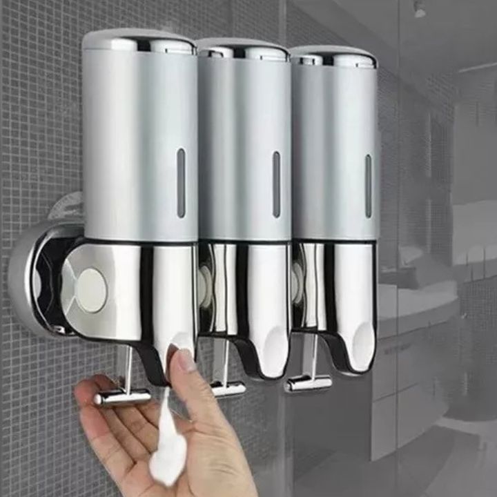 SOAPFORT – Dispensador de jabón de alta calidad, montado en la pared, con un elegante diseño de acero inoxidable
