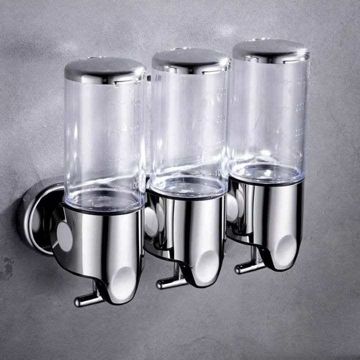 SOAPFORT – Dispensador de jabón de alta calidad, montado en la pared, con un elegante diseño de acero inoxidable