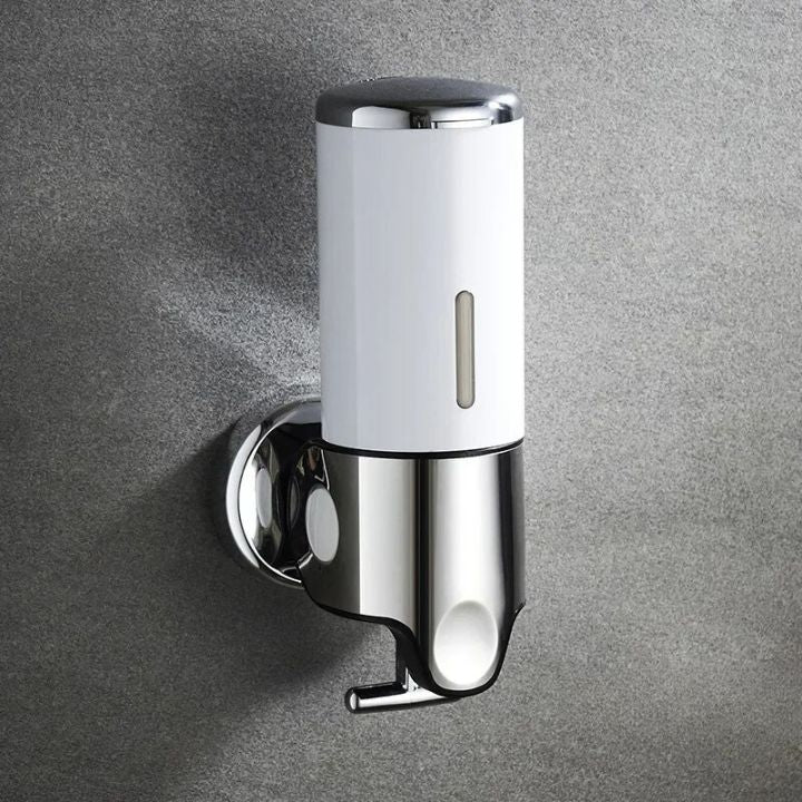 SOAPFORT – Dispensador de jabón de alta calidad, montado en la pared, con un elegante diseño de acero inoxidable