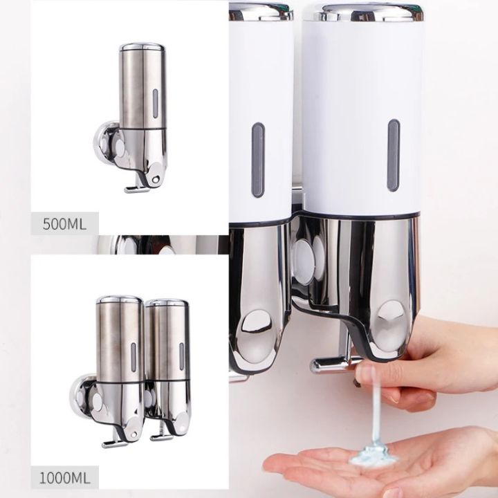 SOAPFORT – Dispensador de jabón de alta calidad, montado en la pared, con un elegante diseño de acero inoxidable