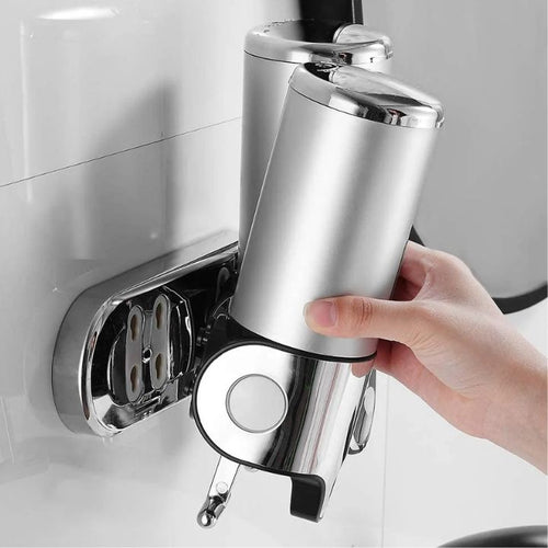 SOAPFORT – Dispensador de jabón de alta calidad, montado en la pared, con un elegante diseño de acero inoxidable