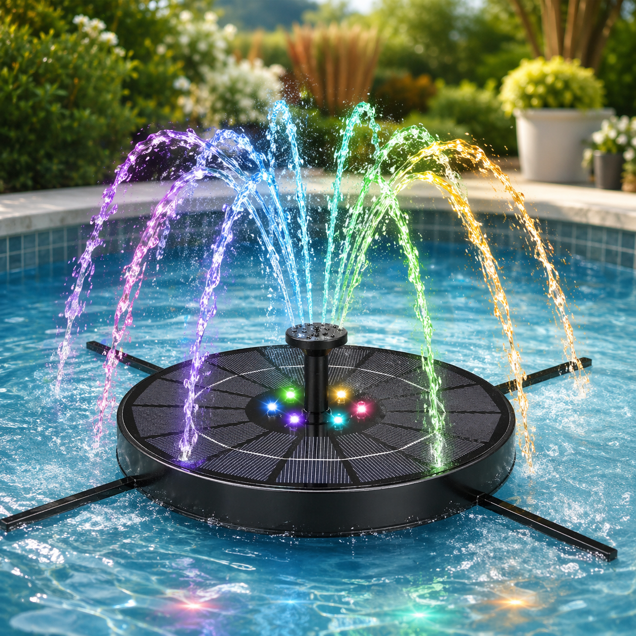 AquaLuz Solar – Fuente de juguete solar con LED para el baño y jardín