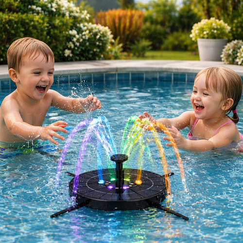 AquaLuz Solar – Fuente de juguete solar con LED para el baño y jardín