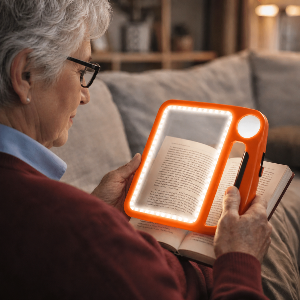 Lupa LED con Luz, Aumento de 5x y 10x, 48 LEDs para Lectura sin Esfuerzo