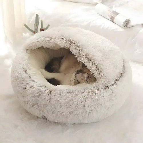 CozyCave - Cama de Peluche Suave para Mascotas