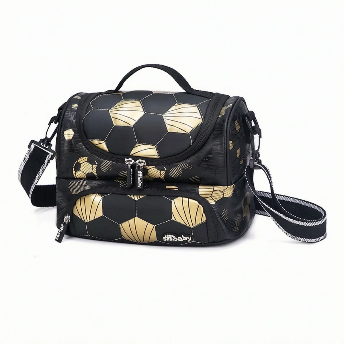 Mochila Escolar Infantil con Bolsillo Frontal de Balón de Fútbol