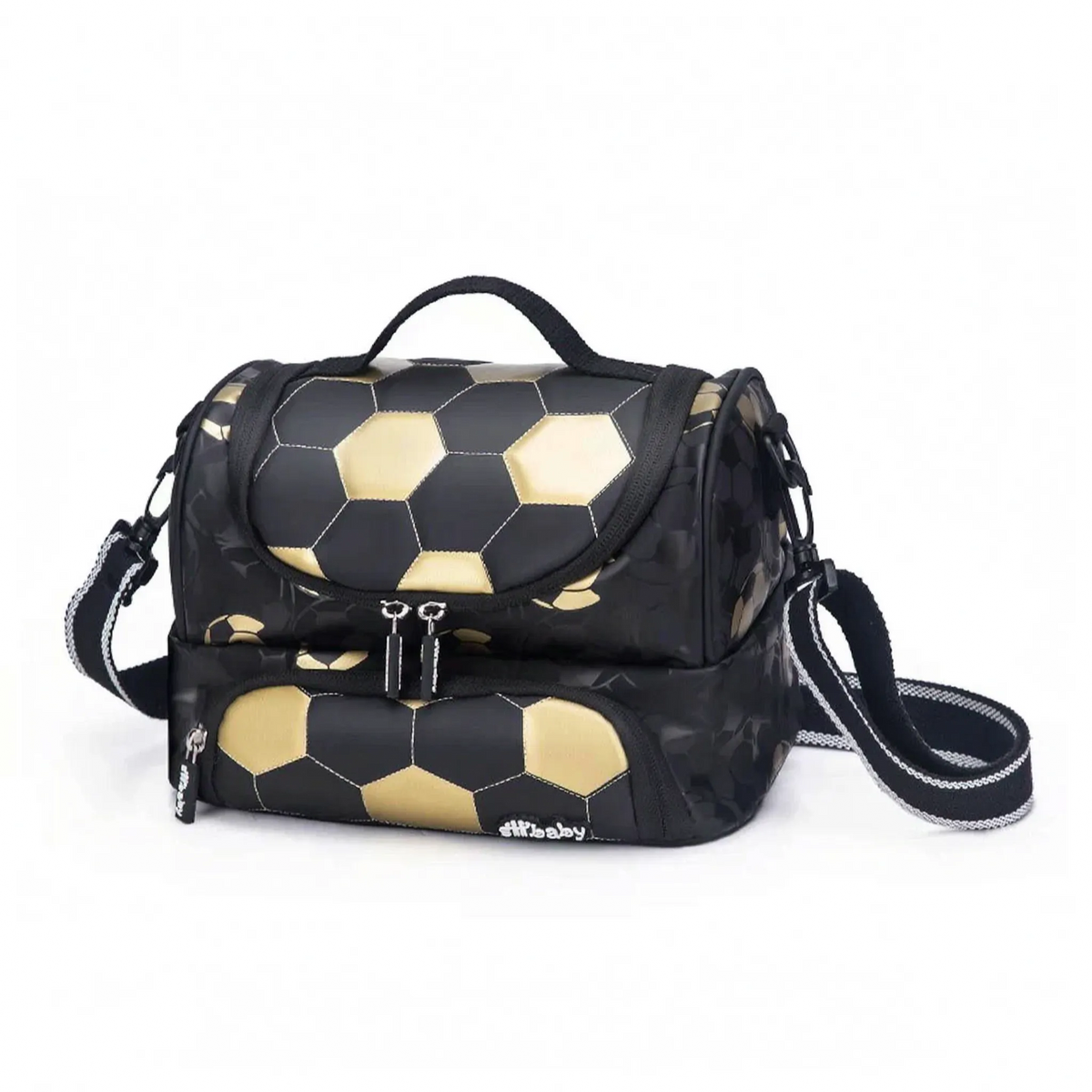 Mochila Escolar Infantil con Bolsillo Frontal de Balón de Fútbol