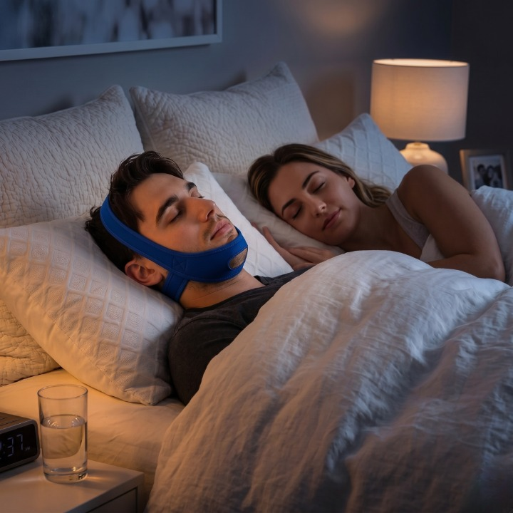 Cinta de Neopreno para la Mandíbula Ajustable Antirronquidos