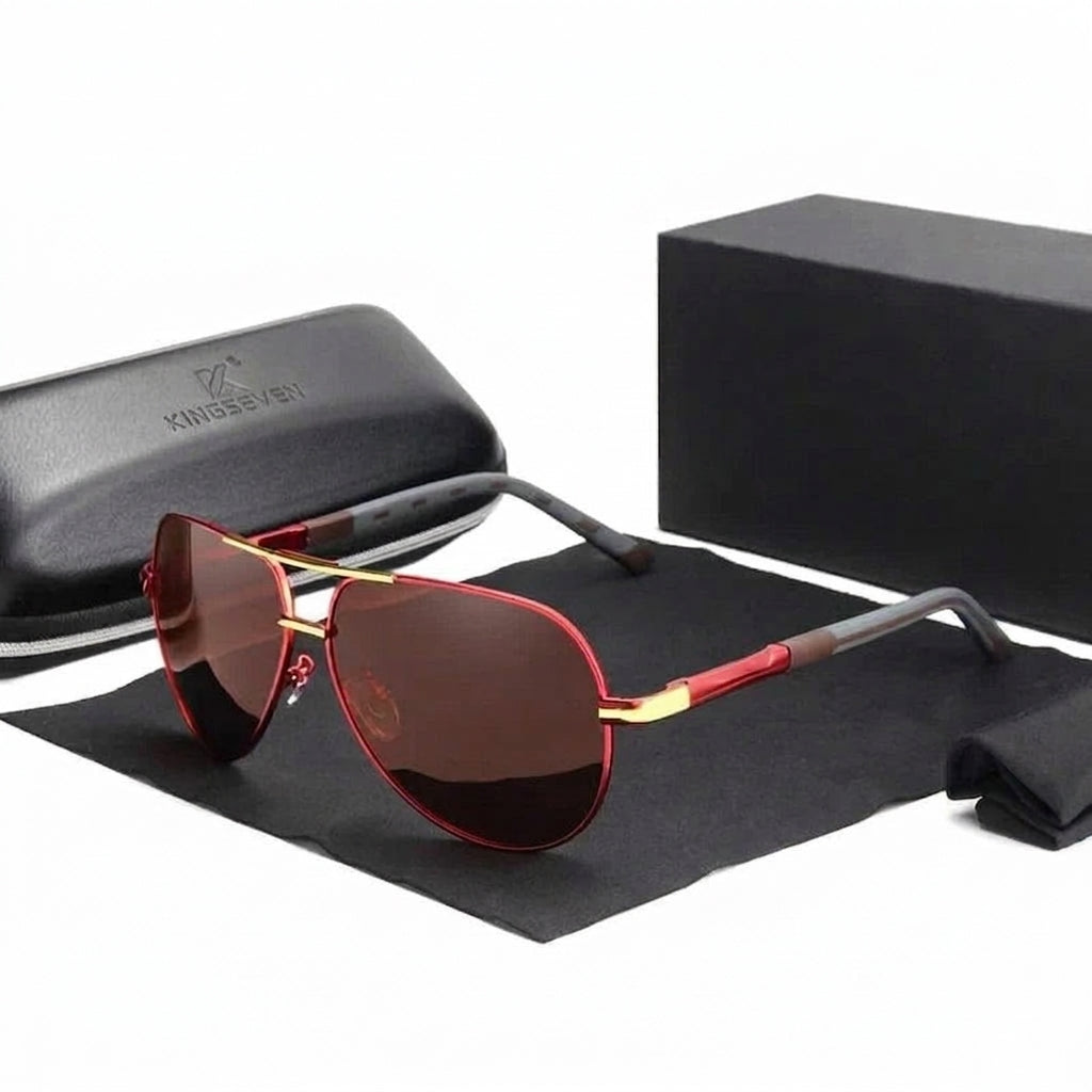 Lunettes de soleil aviateur pour homme avec protection UV400 et monture en métal
