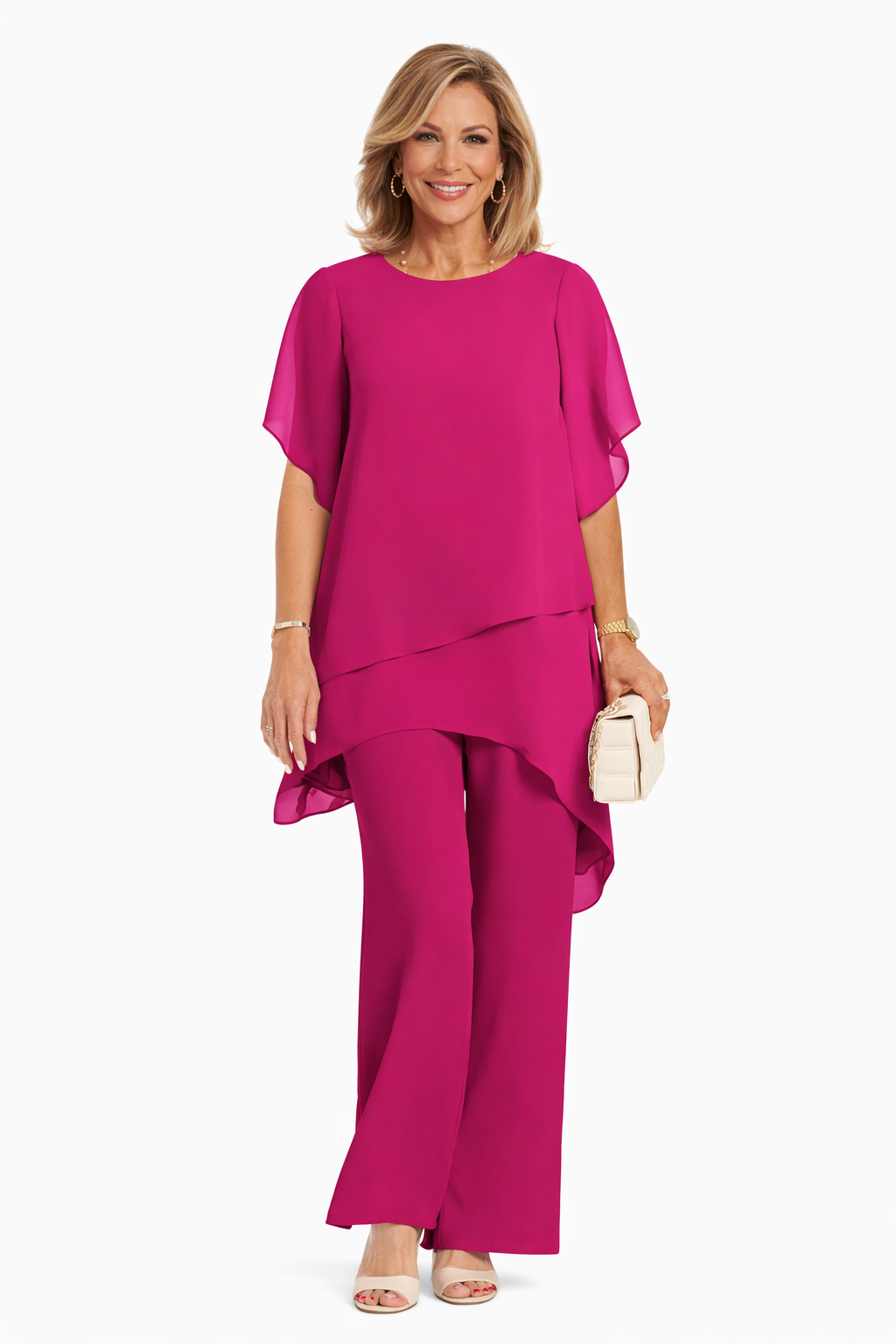 Conjunto de Dos Piezas para Mujer | Corte Fluido con Pantalón Ancho