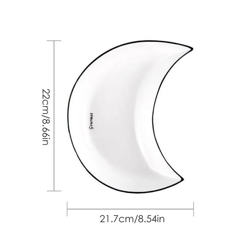 Lunar Luxe: set de platos de cerámica en forma de luna de 5 piezas