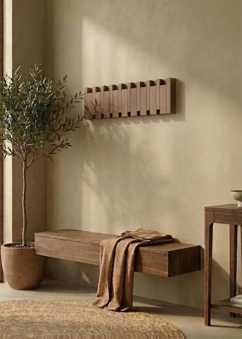 Primo | Perchero de Madera en Forma de Piano | Diseño Elegante | Madera Duradera