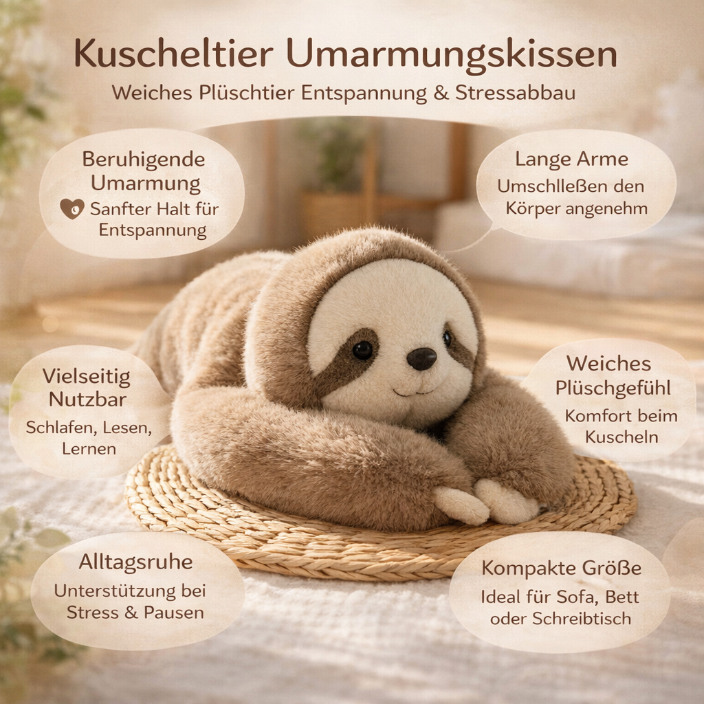 Peluche Almohada de Abrazo Juguete de Peluche Suave Relajación Reducción de Estrés