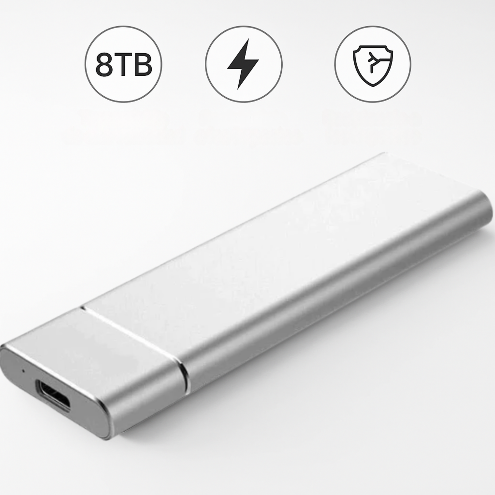 Disco Duro Externo 8TB Portátil, Alta Velocidad