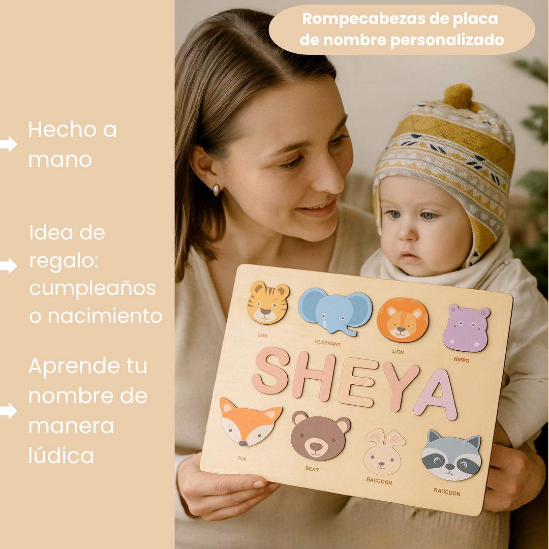 NomadWood – Puzle de madera personalizado con el nombre de tu hijo