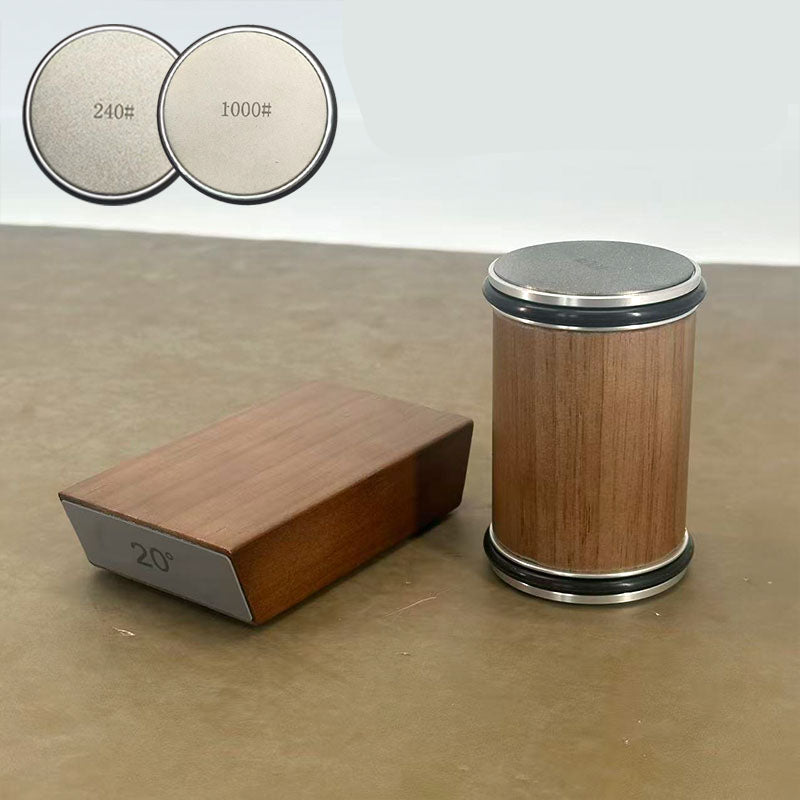 DIASHARP – Juego de afiladores de cuchillos rodantes con afilador de diamante y plataforma de madera