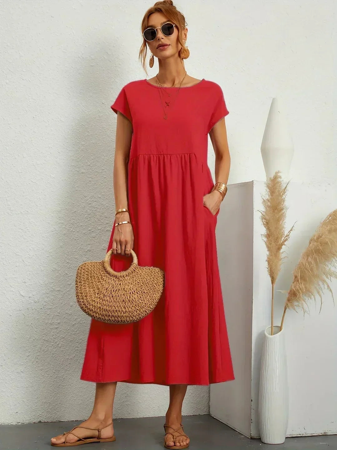 Gabrielle — Vestido Midi Fluido con Elegancia Atemporal