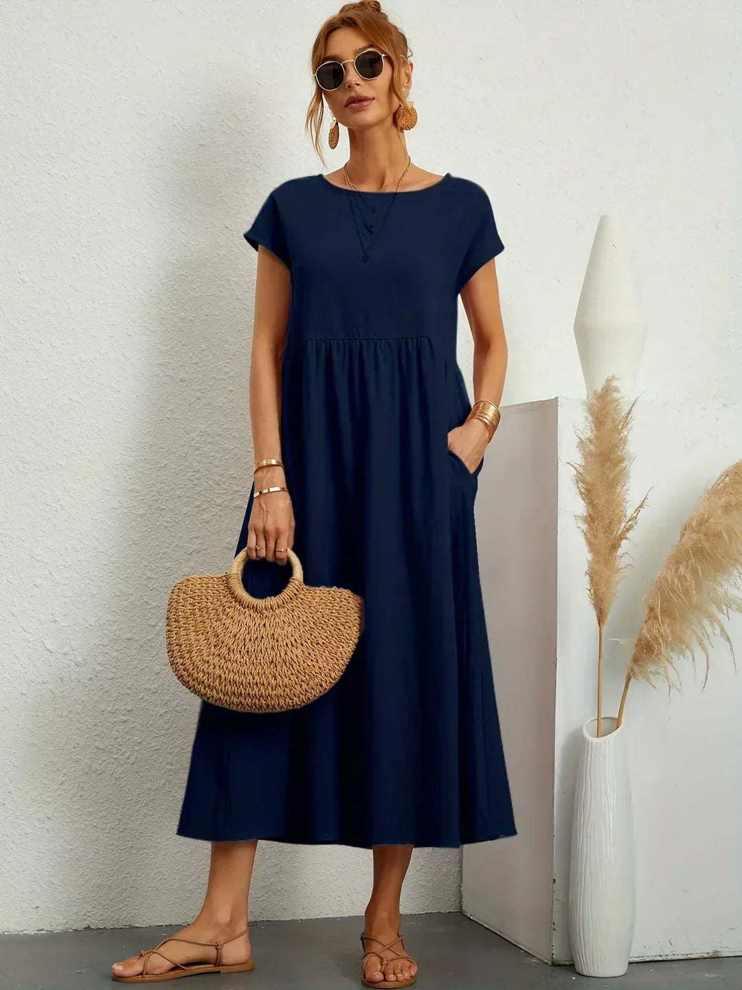 Gabrielle — Vestido Midi Fluido con Elegancia Atemporal