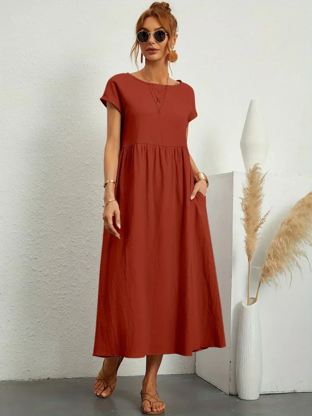 Gabrielle — Vestido Midi Fluido con Elegancia Atemporal